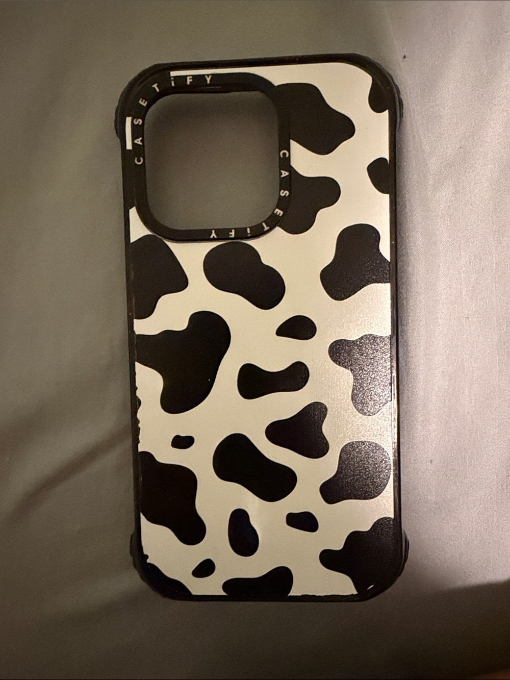 14 pro Casetify Black & White Cow Spot iPhone Case